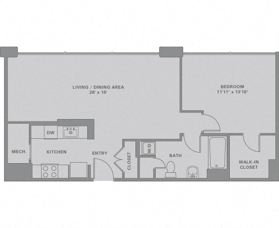 Floorplan for Apartment #01-415, 1 bedroom unit at Halstead Haverhill